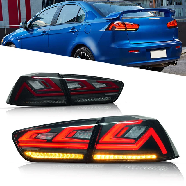 SMOKED LED TAIL Lights For 20082017 Mitsubishi Lancer EVO X Rear Lamps