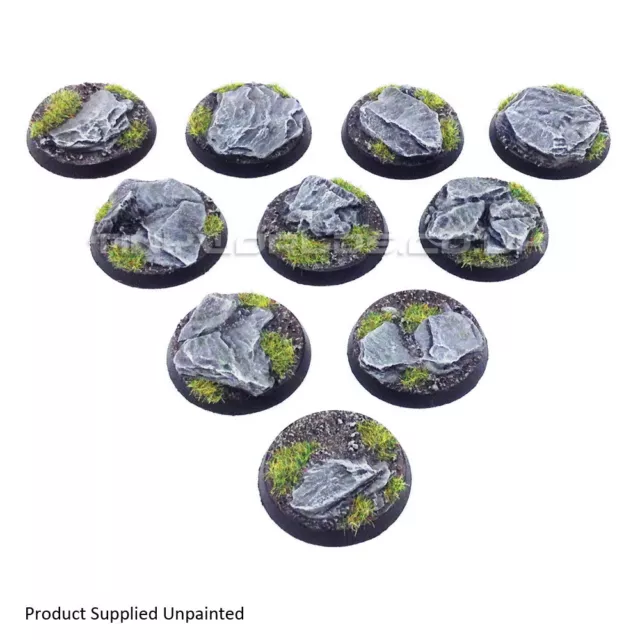 32mm Round Rock / Slate Scenic Resin Bases - Warhammer 40K Space Marine