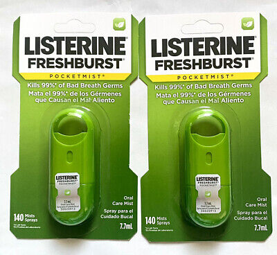 Paquete de 2 - Listerine Freshburst cuidado oral niebla de bolsillo, 140 nieblas aerosoles cada uno