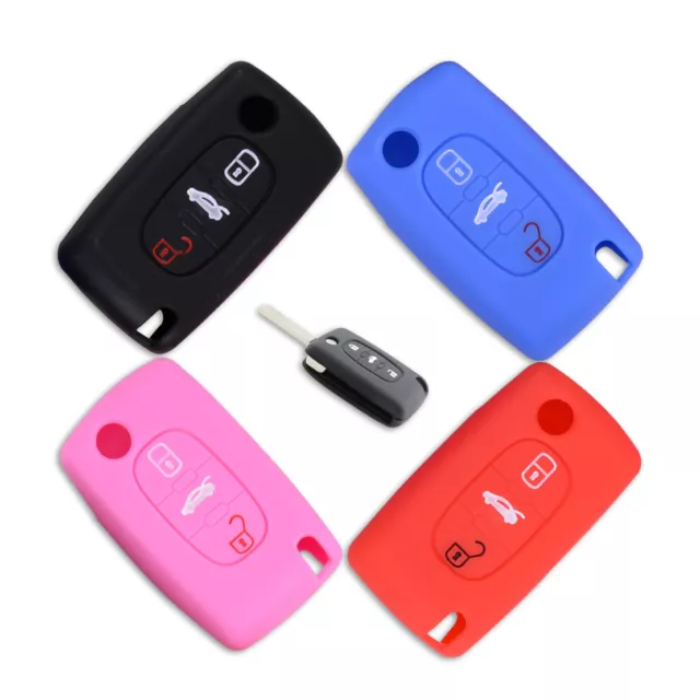 3 Button Flip Remote Key Cover Case Fob Fit For Peugeot 207 307 308 406 407