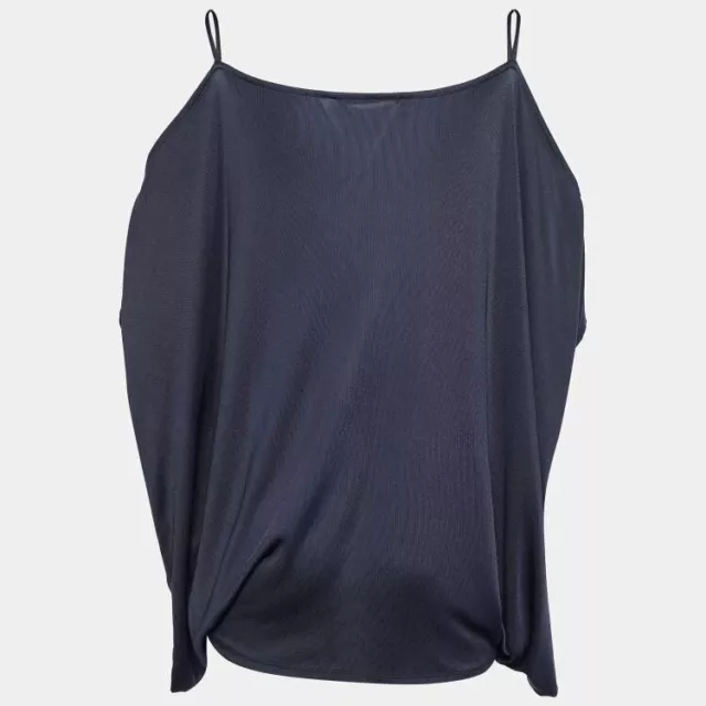 Givenchy Blue Jersey Cold Shoulder Top S