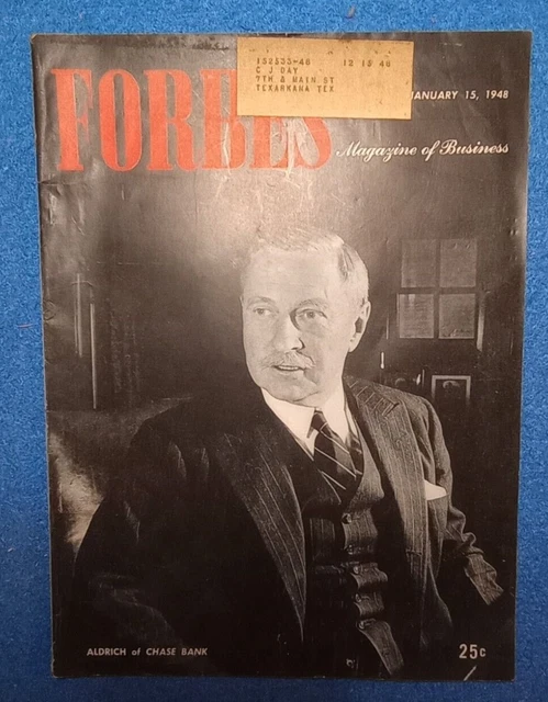 Vintage Forbes Magazine January 15 1948 Winthrop Aldrich Coffee Vending Machine
