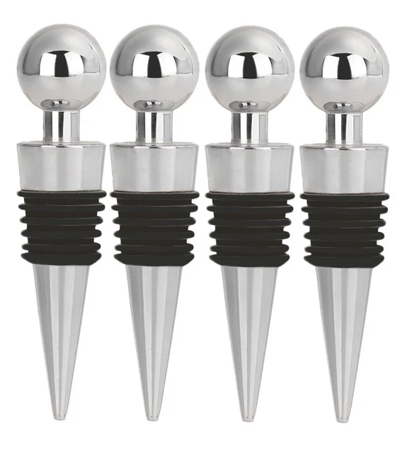 4er Set Vino Tappi per Bottiglie Acciaio Inox Sektverschluss Materiale