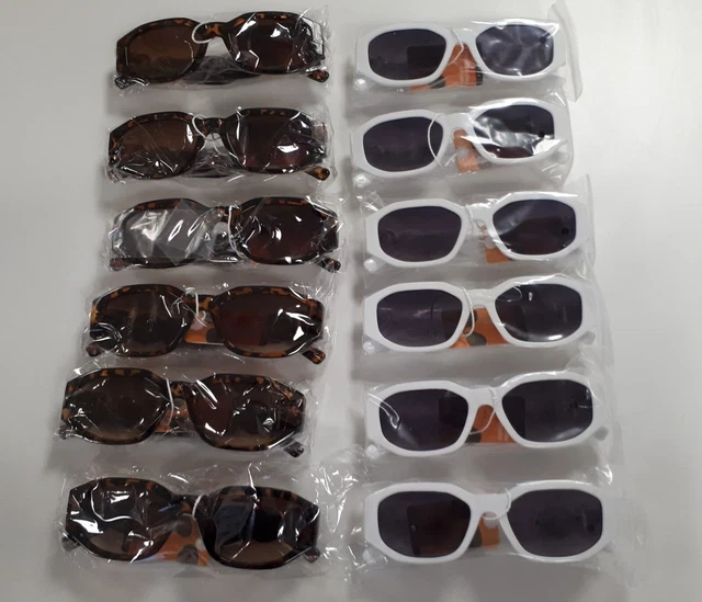 Lot De 12 Paires De Lunettes De Soleil Noir/marron - Protection UV 100% - Idéal Pour Femmes