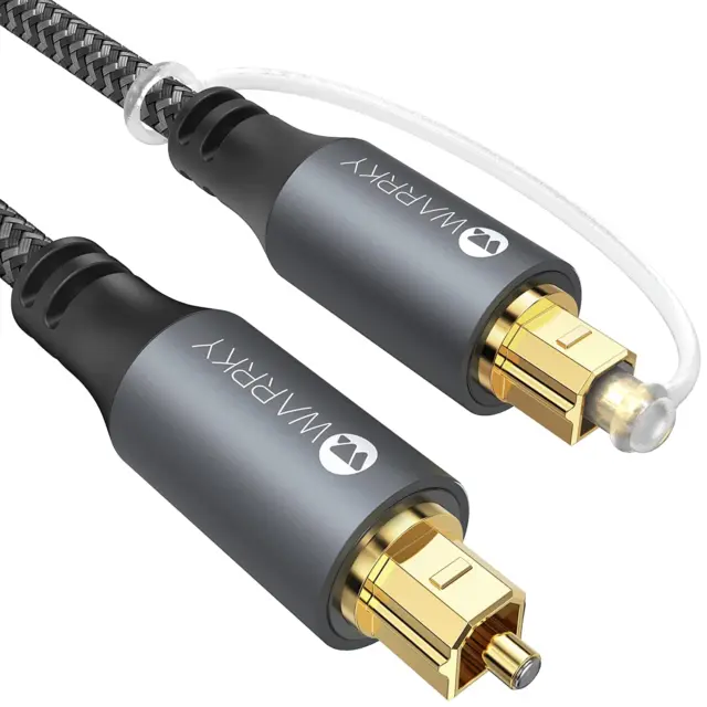 Câble Optique Audio, 1.8M Cable Optique [Nylon Tressé, Plaqué Or] Câble Audio Op