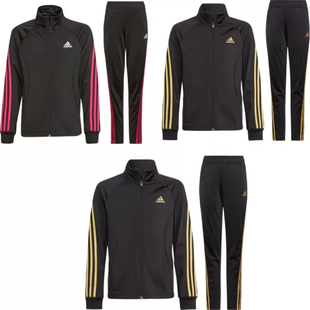 Adidas Girls Full Tracksuits Bottoms 3-Stripes Trouser Zip Jacket Track Pant