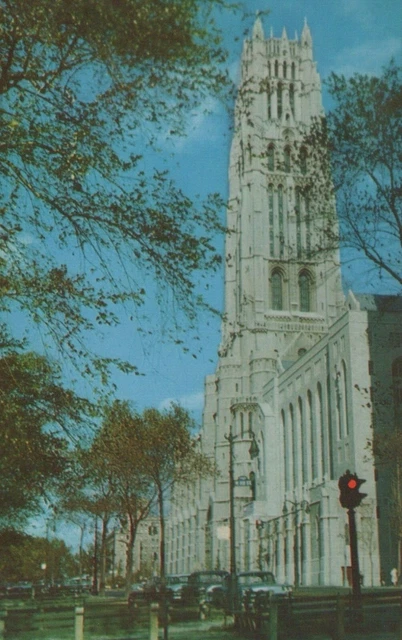 The Riverside Church City In New York Religious Vintage Chrome Post Card