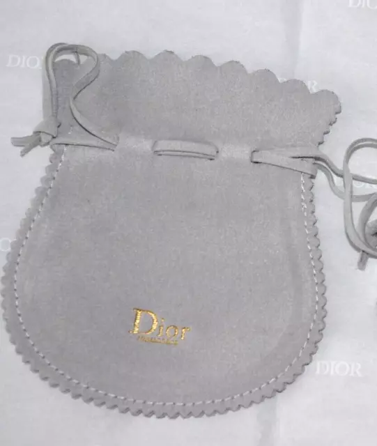 Christian Dior Superbe Pochette Ecrin Bijoux En Feutrine Gris Montaigne Neuf