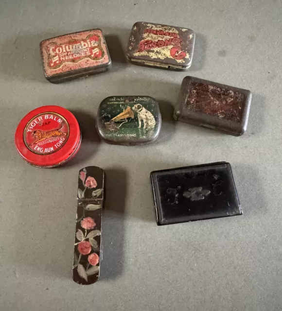 Vintage Group Of Gramophone Needle Tins Plus Others - Sold As Found -