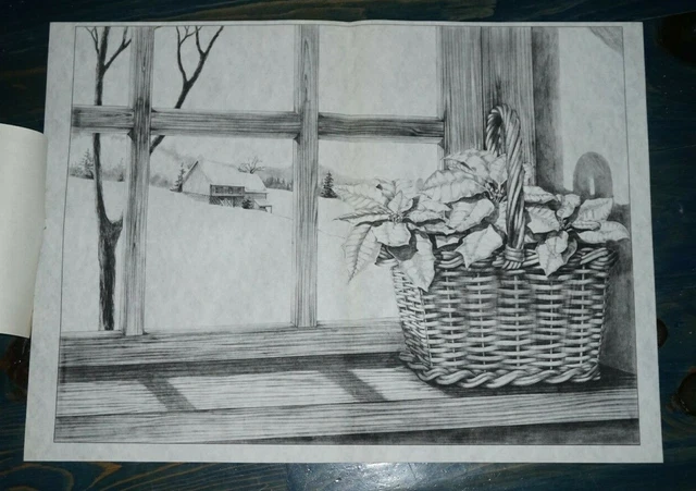 De colección Tri-Chem Bordado Líquido Poinsettia en Ventana Cuadro para Pintar 19x26 8398