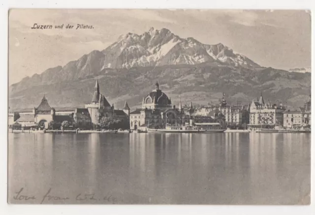 Switzerland, Luzern und der Pilatus 1910 Postcard, B263