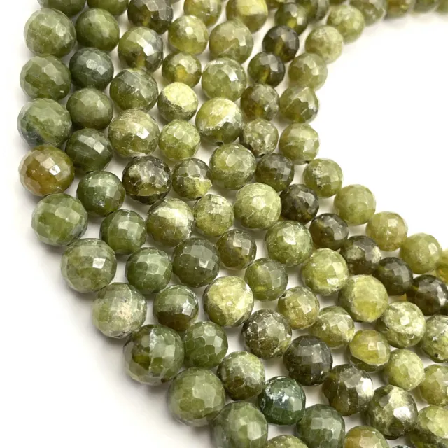 Natural Grossular garnet Faceted Gemstone Roundeles Beads 194 CT 8-10 mm 13 Inch