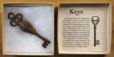Cast Iron Skull Key, rustic finish, skeleton, antique-style, Victorian