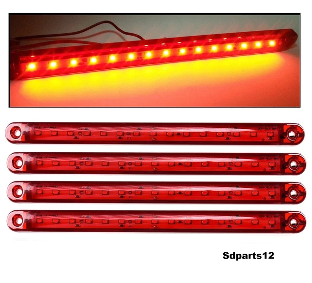 yifengshun 4 pezzi LED Indicatore di posizione laterale Luce anteriore Posteriore Luci di posizione laterale 12V per camion Camper Van Camion RV Indicatori di direzione(bianca
