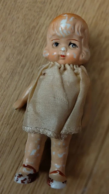 Vintage Antique Bisque Porcelain Doll House  Flapper Girl Jointed Baby Doll