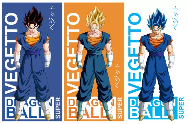 Dragon Ball Poster Buu Saga Gotenks Vegetto SSJ 12in x 18in Free