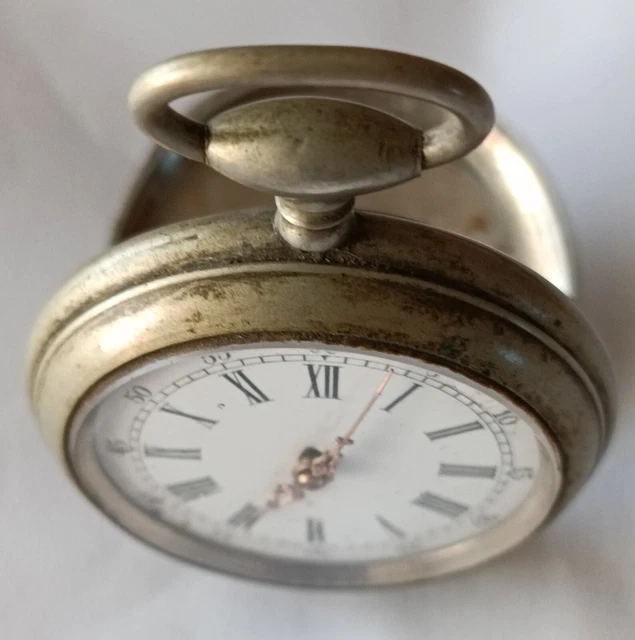 Ancienne Montre De Poche à Clés - Boîtier Argenté - Mécanique Manuelle - France - Bon état