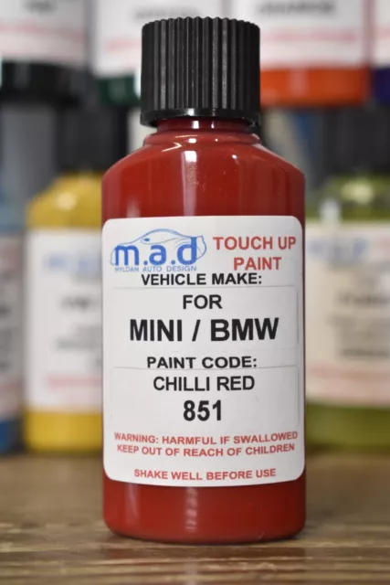 Touch Up Kit For Chilli Red 851 BMW Mini John Cooper Bottle Brush Repair Paint