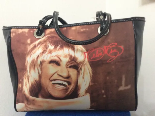 Celia Cruz Latin Cuban music singer handbag tan multi color