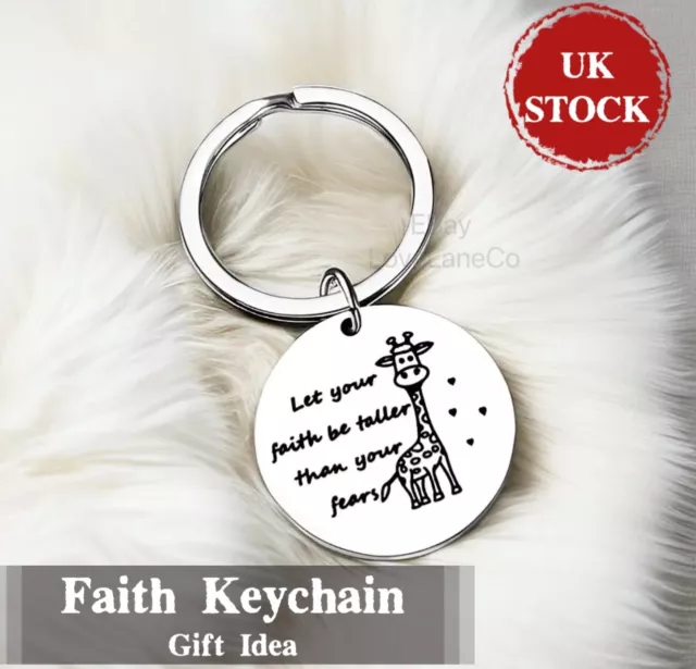 Giraffe Animal Faith Encourage Key Chain Key Ring Keyring Fun Tag Key Charm