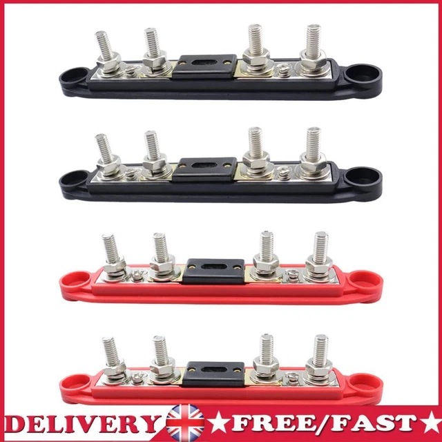 4 STUD BUSBAR Terminal Block 48V M6/M8 Busbar Power Case for Car RV ...
