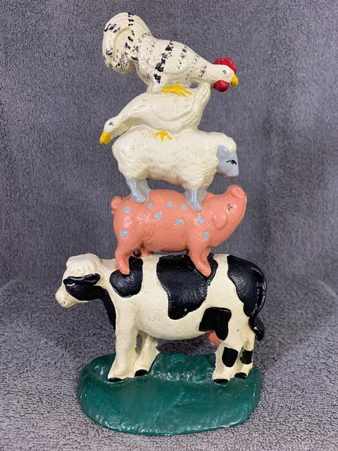 Farm Animals Cast Iron Door Stop Antique Reproduction Nice