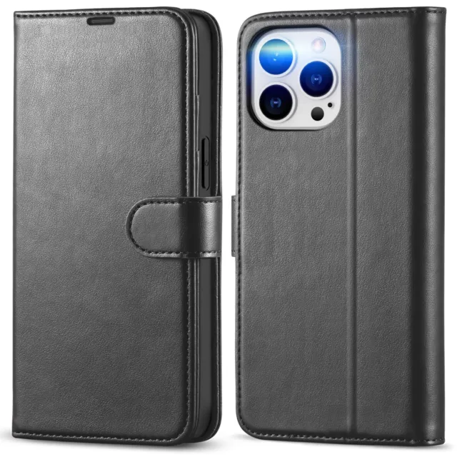 Flip Leather Wallet Case For iPhone 15 14 13 Pro Max 12 11 XS XR X Phone Cover