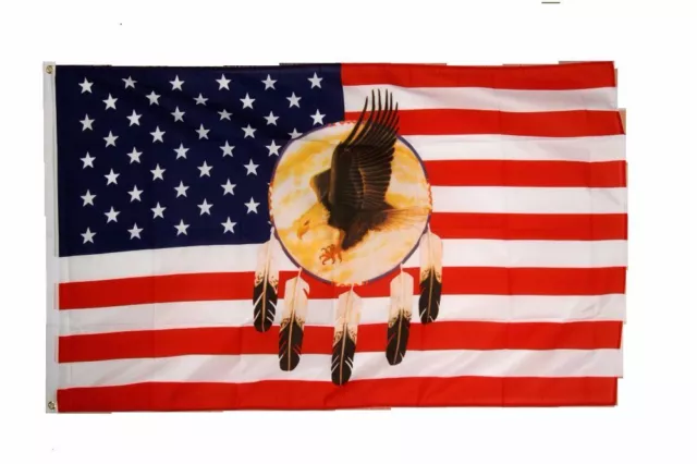 USA Dream Catcher Flag 5 x 3 FT - USA United States America Eagle