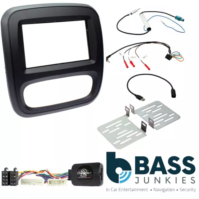 Double Din Stereo Fitting Kit + Steering Controls to fit Vauxhall Vivaro 2014-18