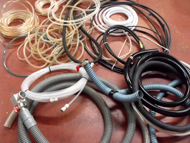 Lot Of Laboratory Tubing Vacuum Pump Mass Spectrometer Chiller Condenser Lab Etc