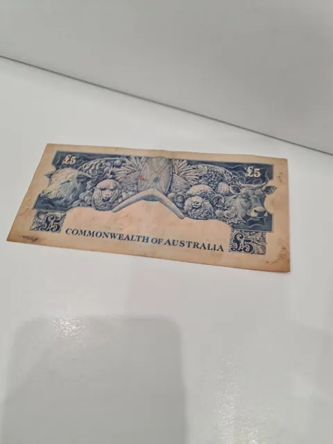 Australian Banknote: Coombs/Wilson 5 Pound Reserve Bank of Australia 1960 3