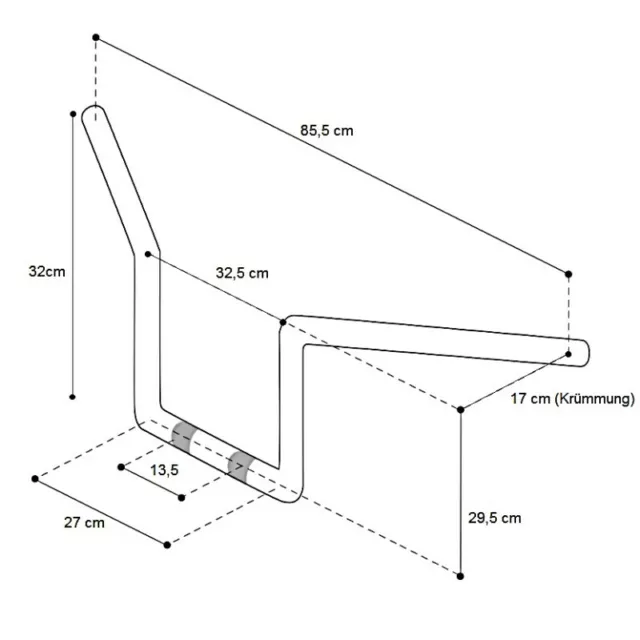 Lenker Ape Hanger Square 12" für Harley Sportster 1200 Custom/ Sport schwarz 3