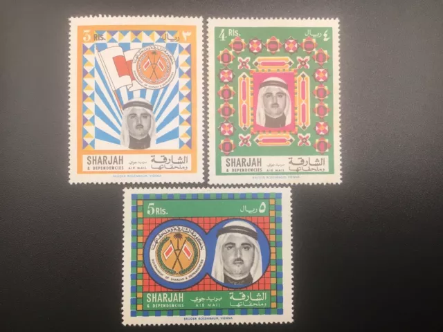 1968 SHARJAH Three stamp values - MINT- SG265-67. MNH. B16