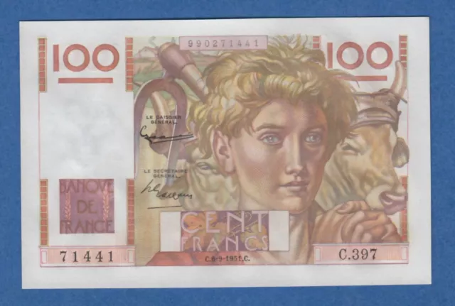 Rare Billet De 100 Francs Jeune Paysan 6 9 1951 Neuf !!! Rare Billet De 100 Francs Jeune Paysan 6 9 1951 Neuf !!!