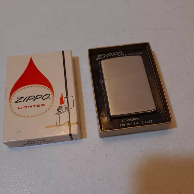 Vintage Zippo Lighter Brush Finish 16 Hole No 200 Original Box