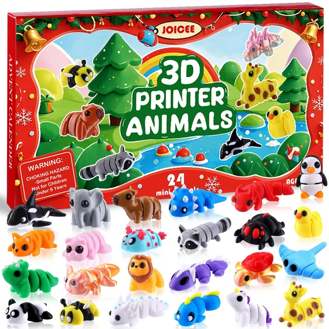 2025 CHRISTMAS ADVENT Calendar with Mini 3D Print Animals, 24 Days Mini ...
