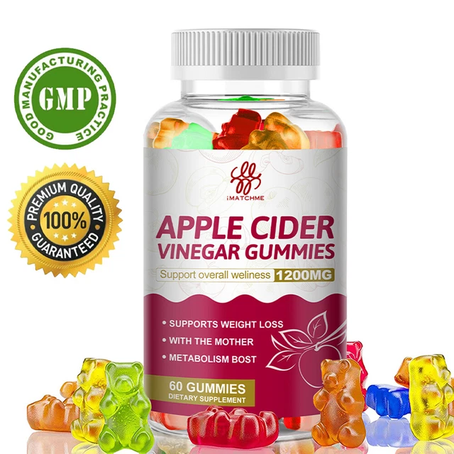 APPLE CIDER VINEGAR Gummies with Mother for Weight Loss, Detox