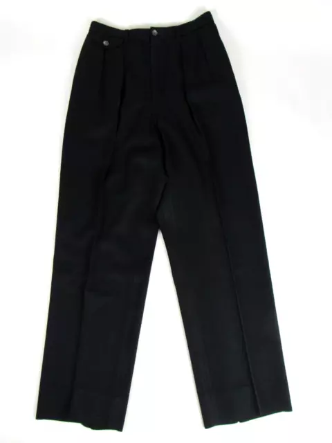 Vtg 80s 90s Ralph Lauren Black Gabardine Women's Dress Pants Sz 10 26.5 x 29 Gab