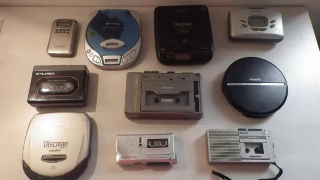 lot walkman discman sony philips micro cassette recorder