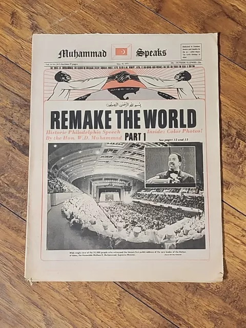 Historic Muhammad Speaks Newspaper Islam Vol 14 No 36 May 16, 1975