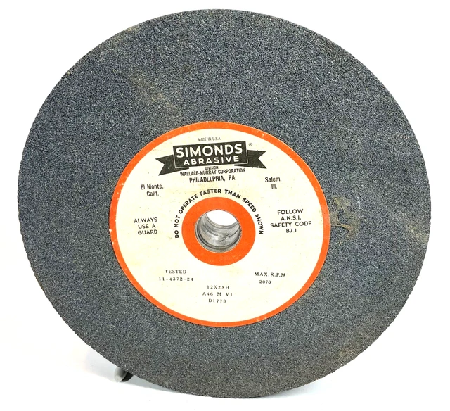 Simonds Abrasive USA 12"x2" Grinding Wheel A46-M-V1 2070RPM D1773