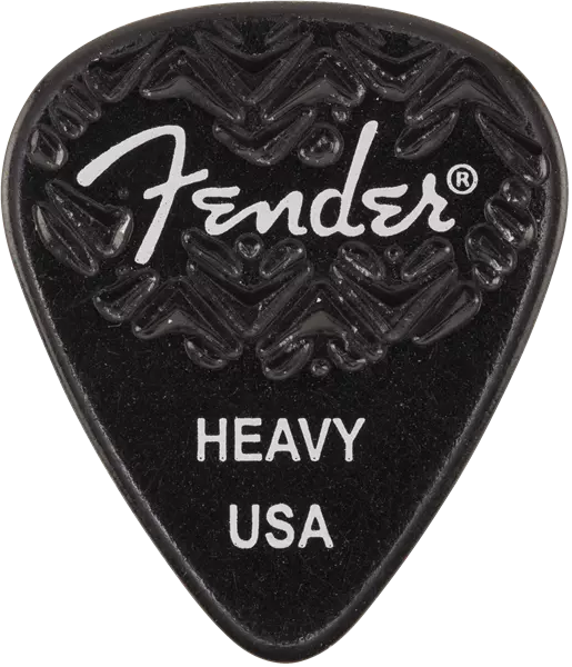 Fender Wavelength(TM) Picks, 351 Shape, Black, Heavy, 6 Pack,1983351506