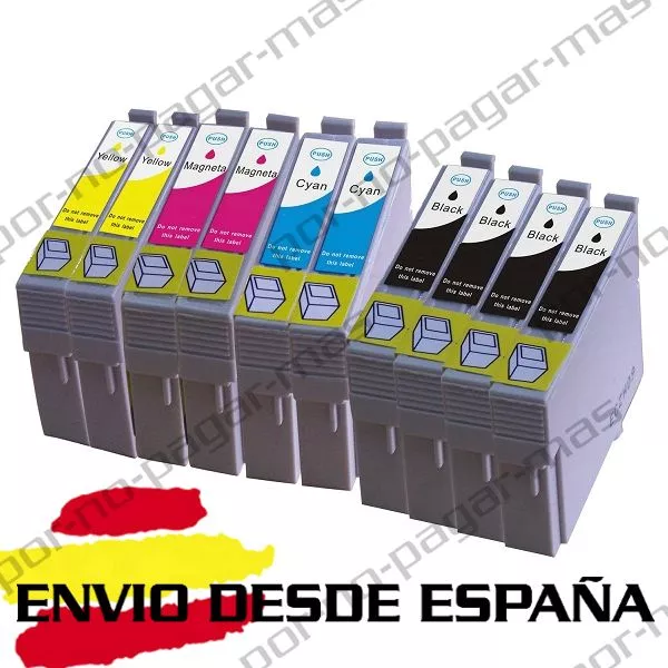 10 Cartuchos De Tinta Compatible Non Oem Para Epson Wf-2630Wf T1631/2/3/4