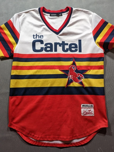 Hudson Outerwear Jersey Men's XL White Pablo Escobar Cartel Baseball Shirt Hudson Outerwear Jersey Men's XL White Pablo Escobar Cartel Baseball Shirt