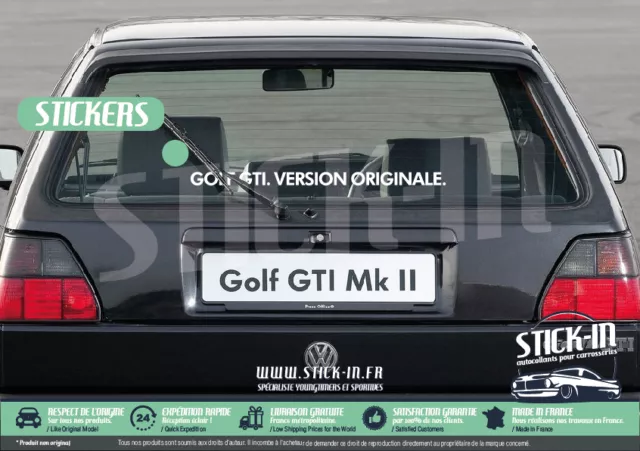 Volkswagen Autocollant GOLF GTI. VERSION ORIGINALE. Lunette Arrière Stickers VW