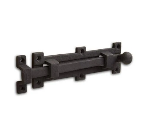 Signature Hardware 060009BPC 6” Iron Surface Sliding Bolt 3 Catches Black Powdr