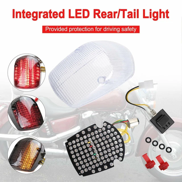 Feu Arrière LED Intégré Moto Noir – Feu Stop + Clignotants + Plaque Pour Z800 2013-2016, Z125 2016-2022, ZX-6R 2013-2017