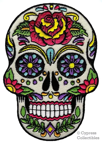 SUGAR SKULL EMBROIDERED PATCH iron-on SKELETON MEXICAN PARTY DECORATION PARCHE