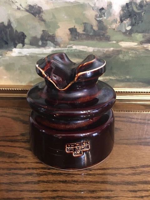 Vintage Rare Locke HI-Top 77 USA Porcelain Electrical Insulator Chocolate Brown