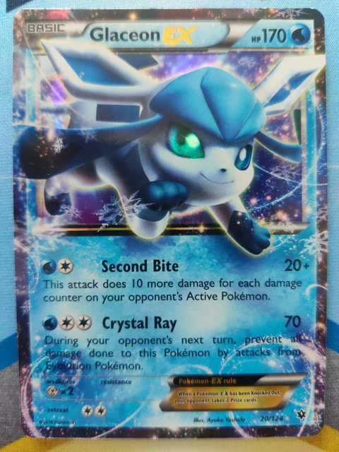 Glaceon EX 20/124 XY Fates Collide Ultra Rare Holo Pokemon TCG Card 2016
